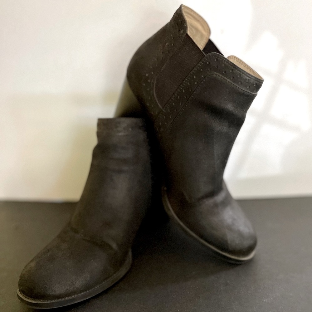 Black Vegan Leather Ankle Boots